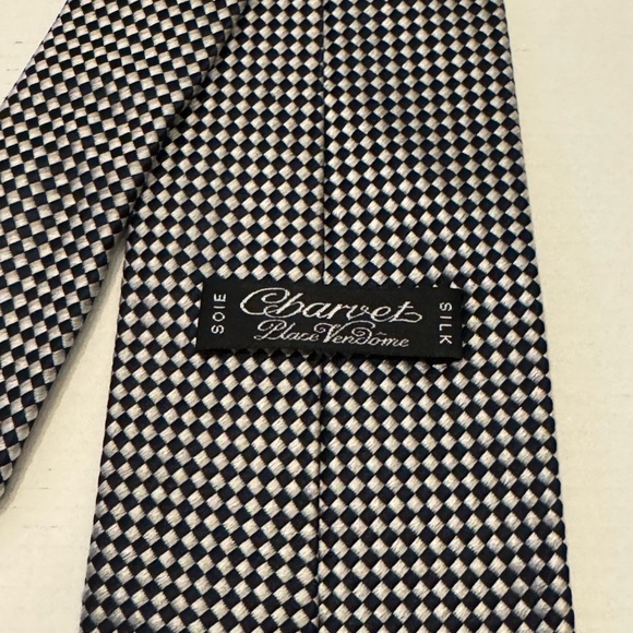 Charvet Tie - Black and Silver Checkerboard - Picture 1 of 9